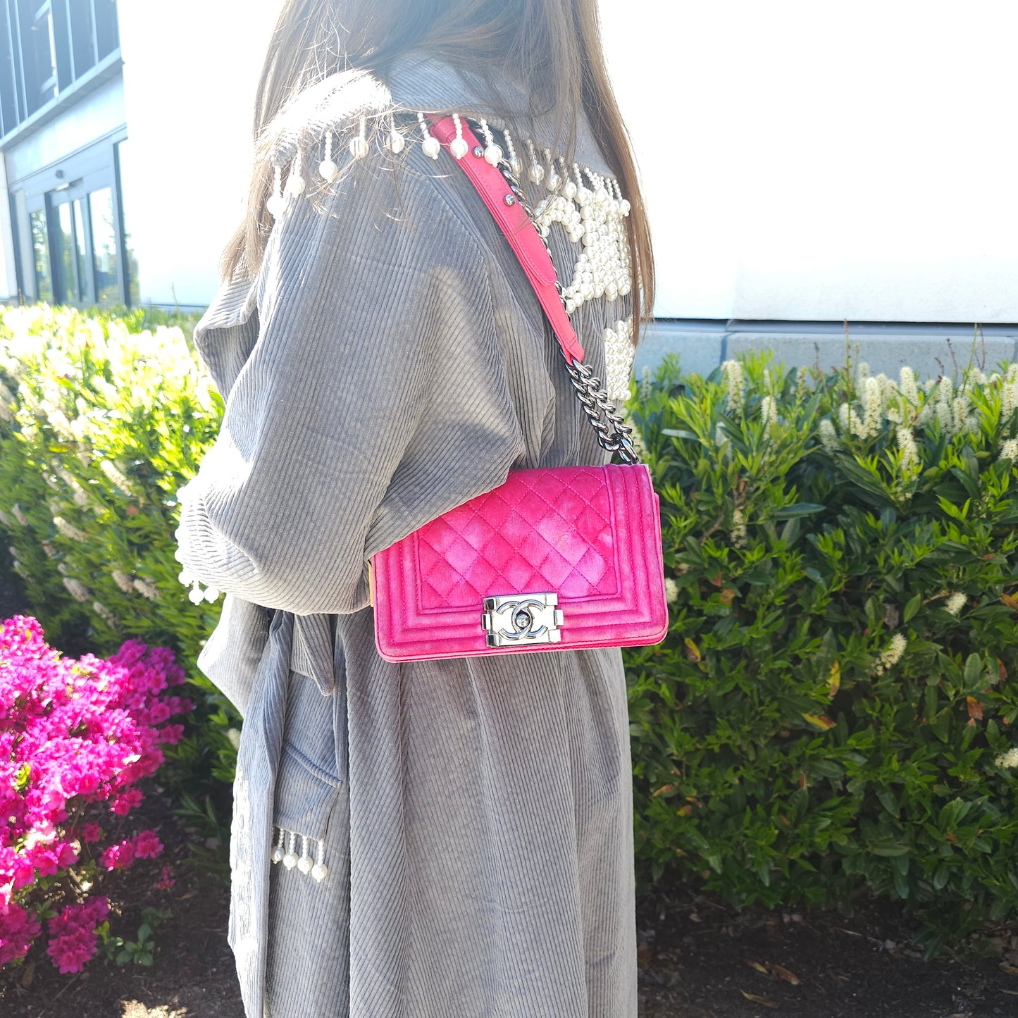 Chanel Pink Velvet Small LeBoy Bag TWS