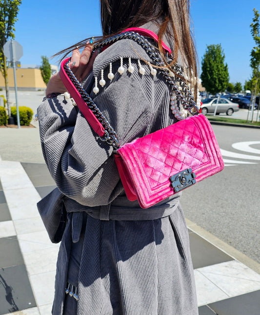 Chanel Pink Velvet Small LeBoy Bag TWS