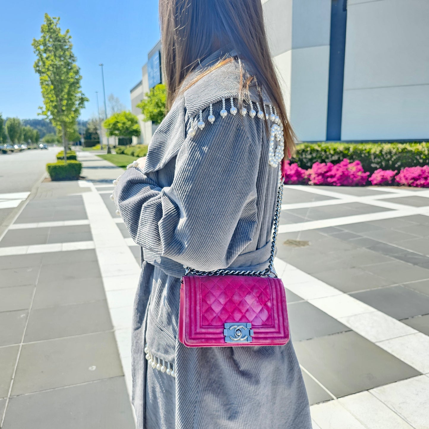 Chanel Pink Velvet Small LeBoy Bag TWS