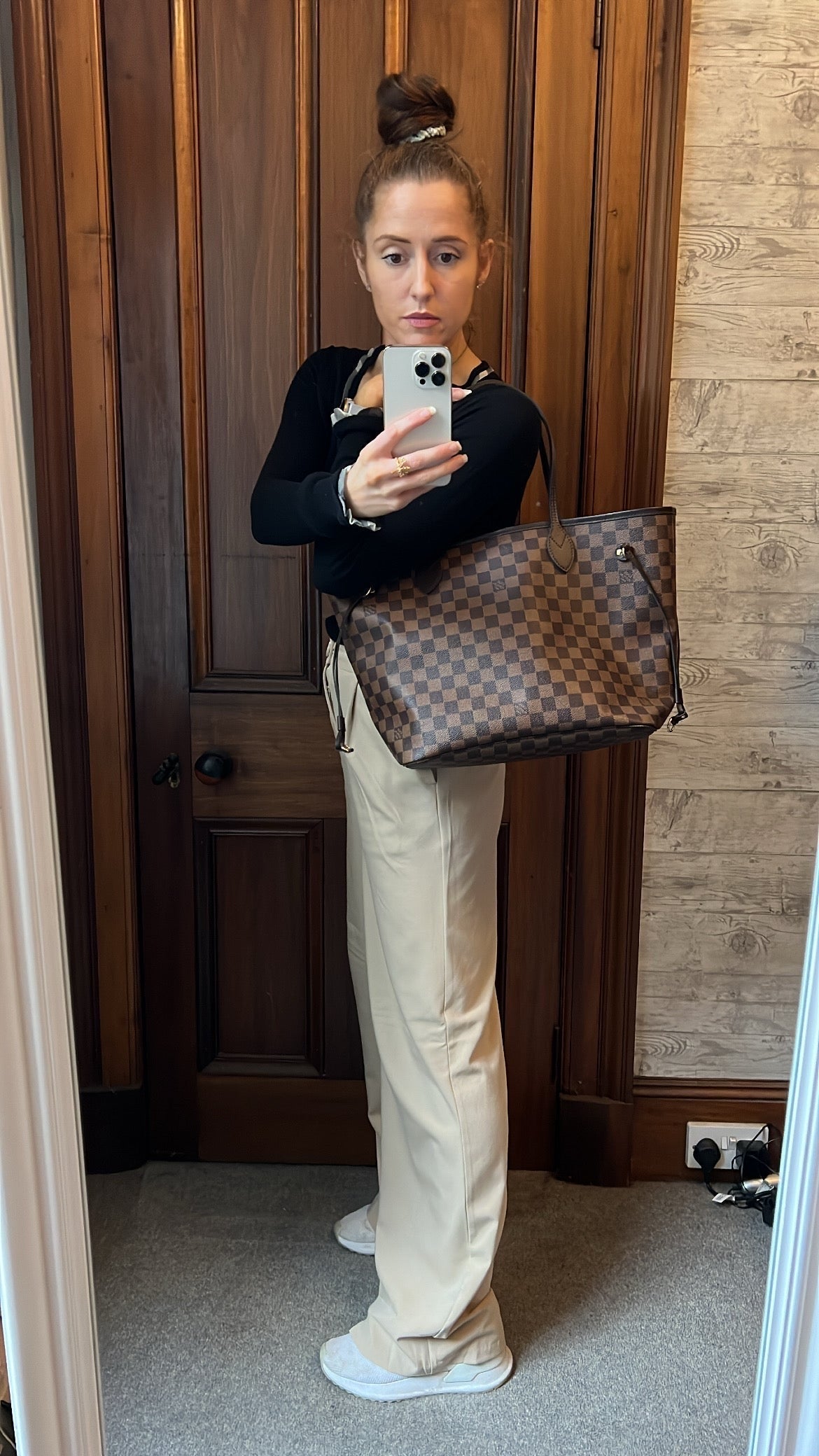 Louis Vuitton Neverfull MM Damier Ebene Rose Ballerine (RRP £1410)