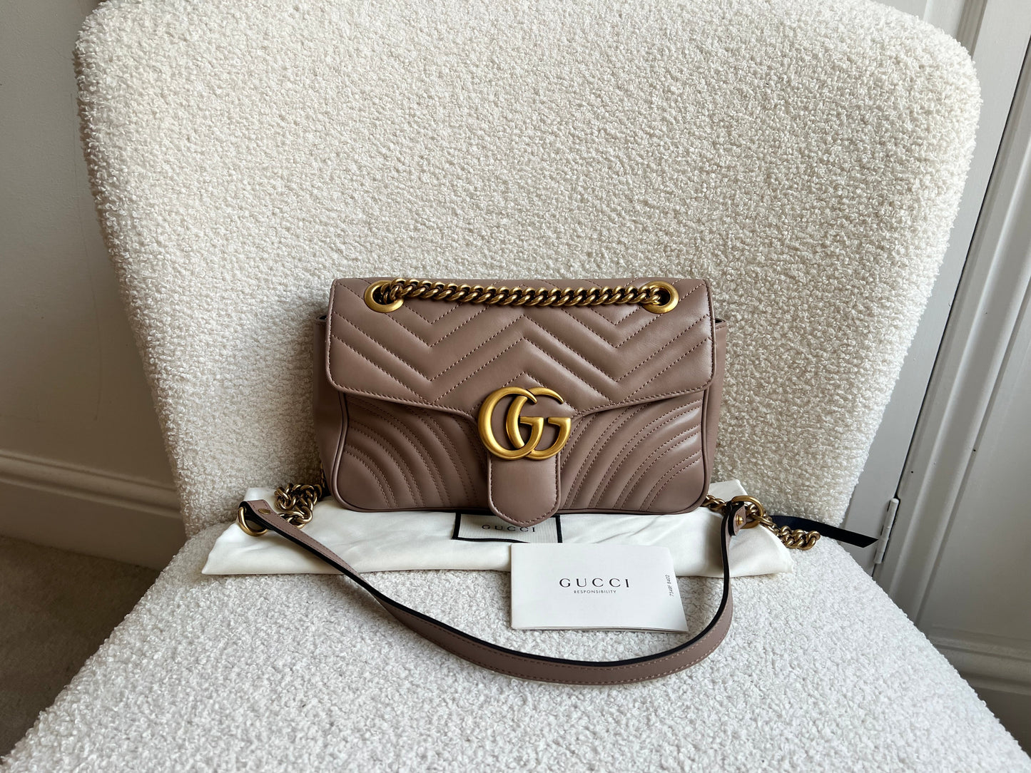 Gucci GG Dusty Pink Marmont Small Shoulder Bag (RRP £2070)
