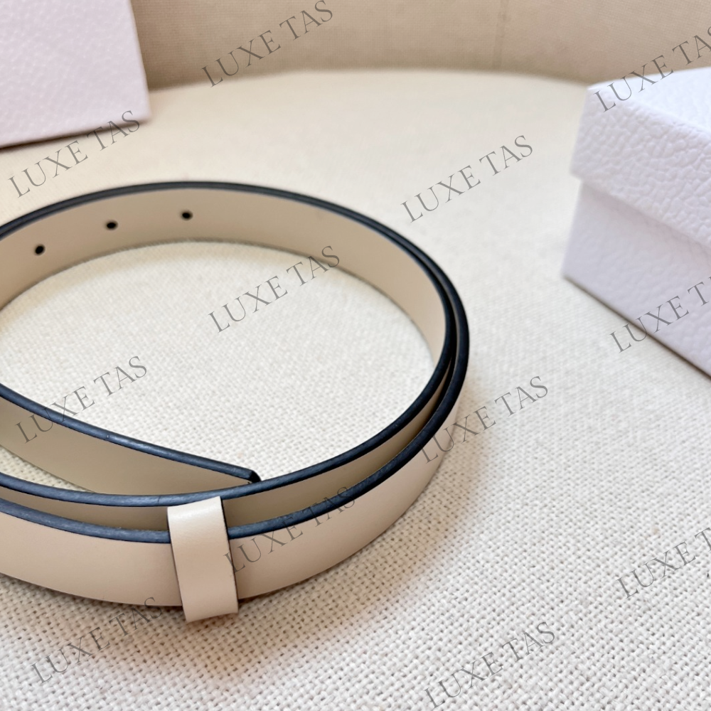 20mm Latte Ultrasmooth Calfskin and White Crystals Saddle Belt Designer Belts for Women