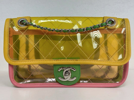 Chanel Yellow Coco Splash PVC Small Flap Bag holo 2589