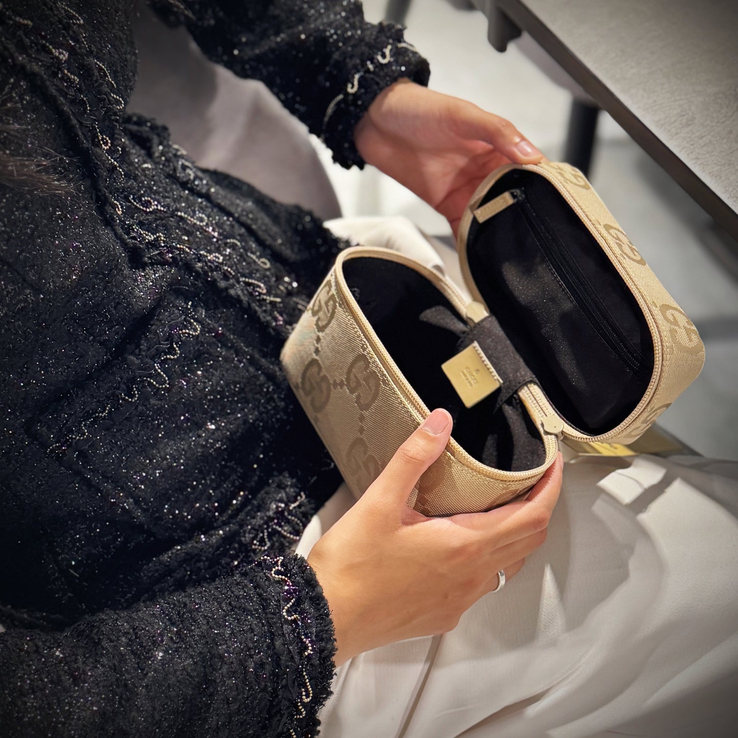 Gucci Beige GG Canvas Vanity Bag TWS