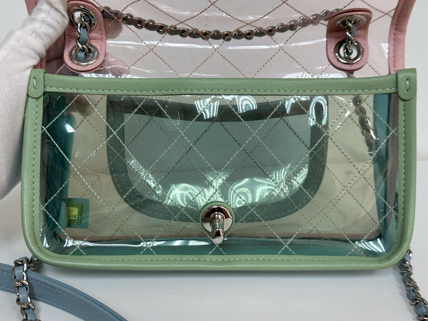 Chanel Coco Splash PVC Mini Flap Bag Pink/Blue/Green 2576 holo