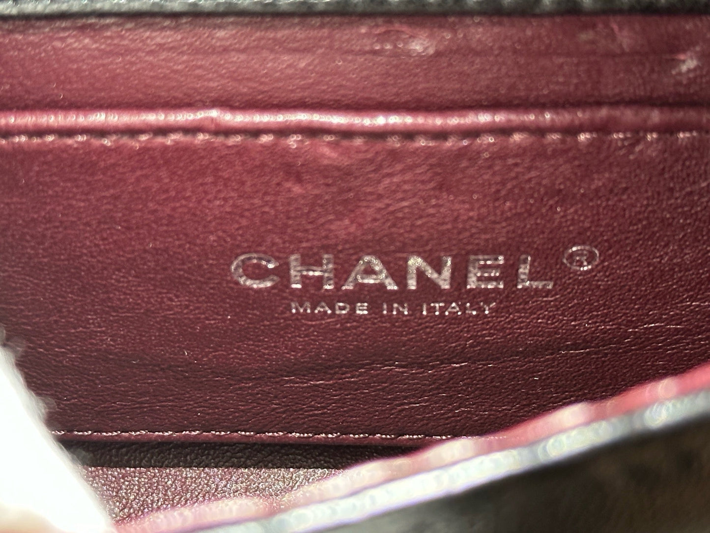 CHANEL Camellia Lambskin Patent Around Flap Crossbody Bag holo card 2246