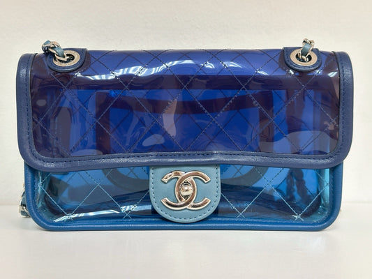 Chanel Blue Coco Splash PVC Small Flap Bag holo 2569