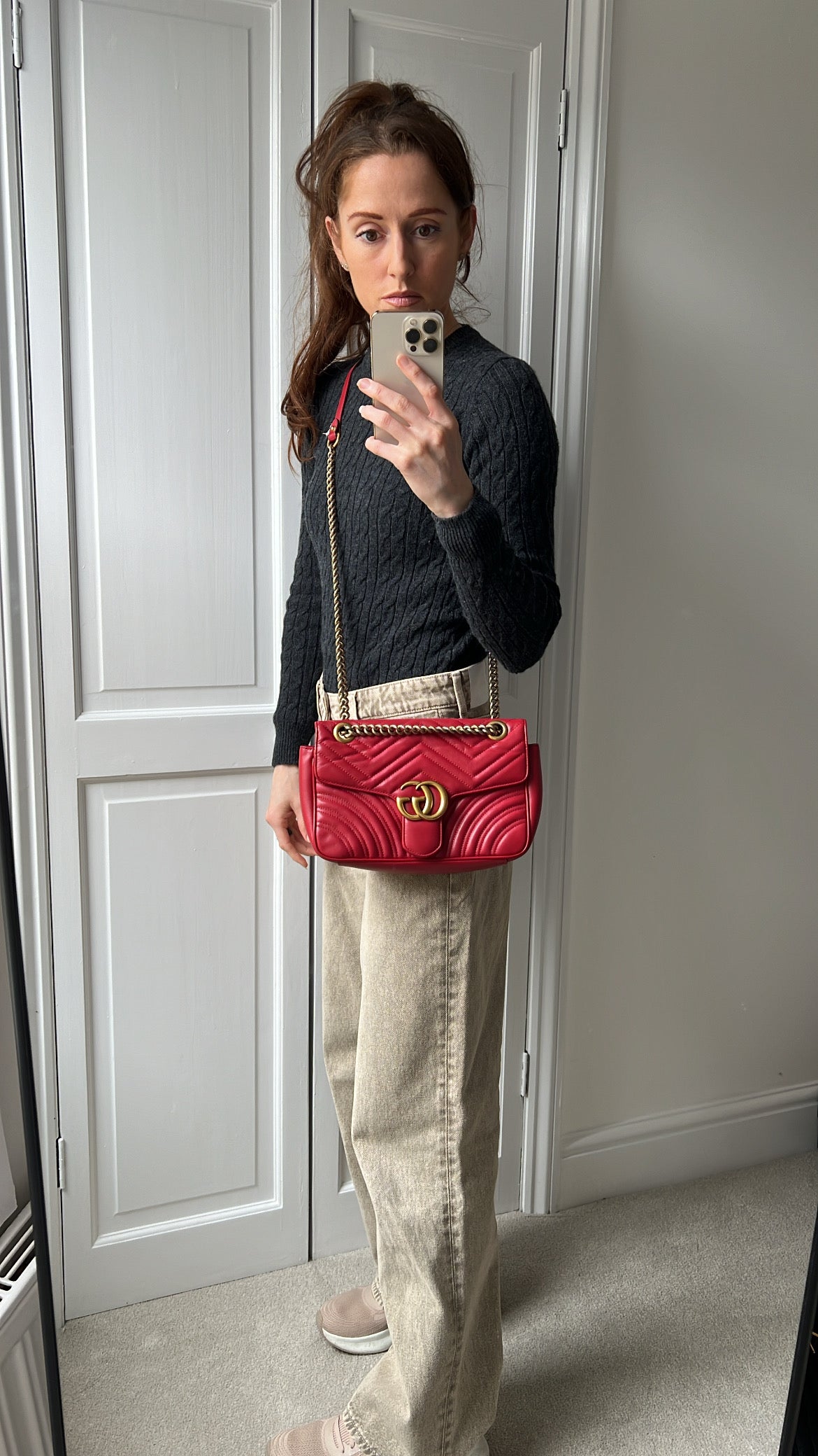 Gucci GG Hibiscus Red Marmont Small Shoulder Bag (RRP £2,070)