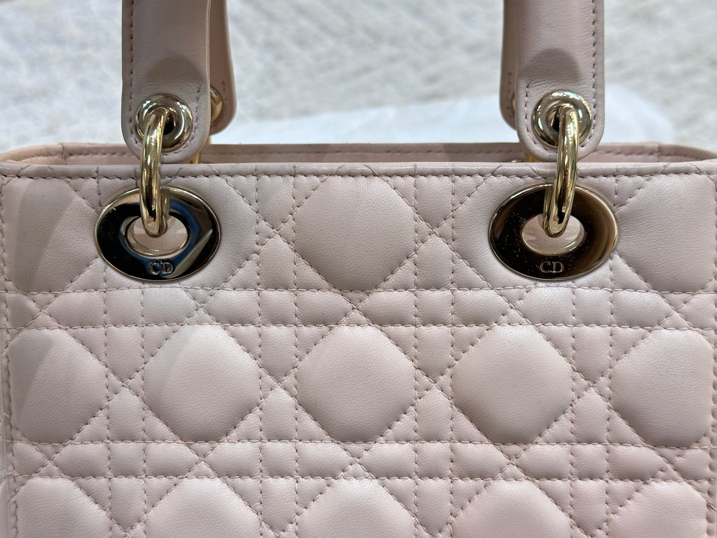 Small Lady Dior My ABC Dior Cannage Lambskin Pink