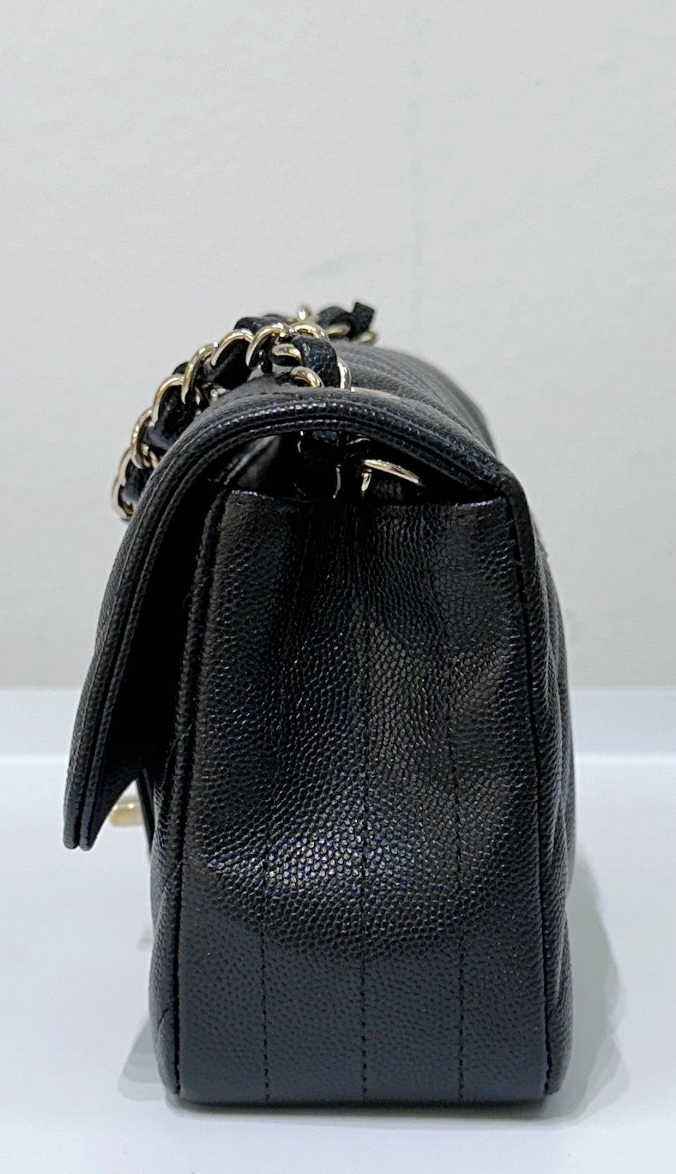 Chanel Mini Flap Bag Chevron Caviar Black GHW