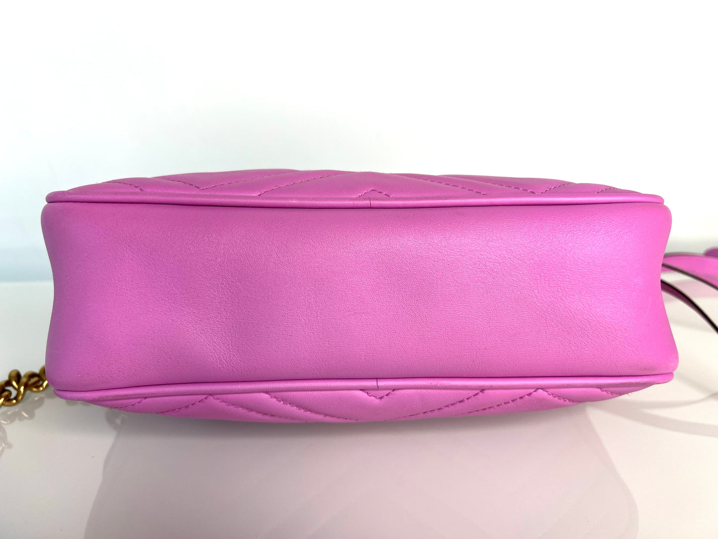 Gucci GG Marmont Small Pink Leather Camera Shoulder Bag - Preloved