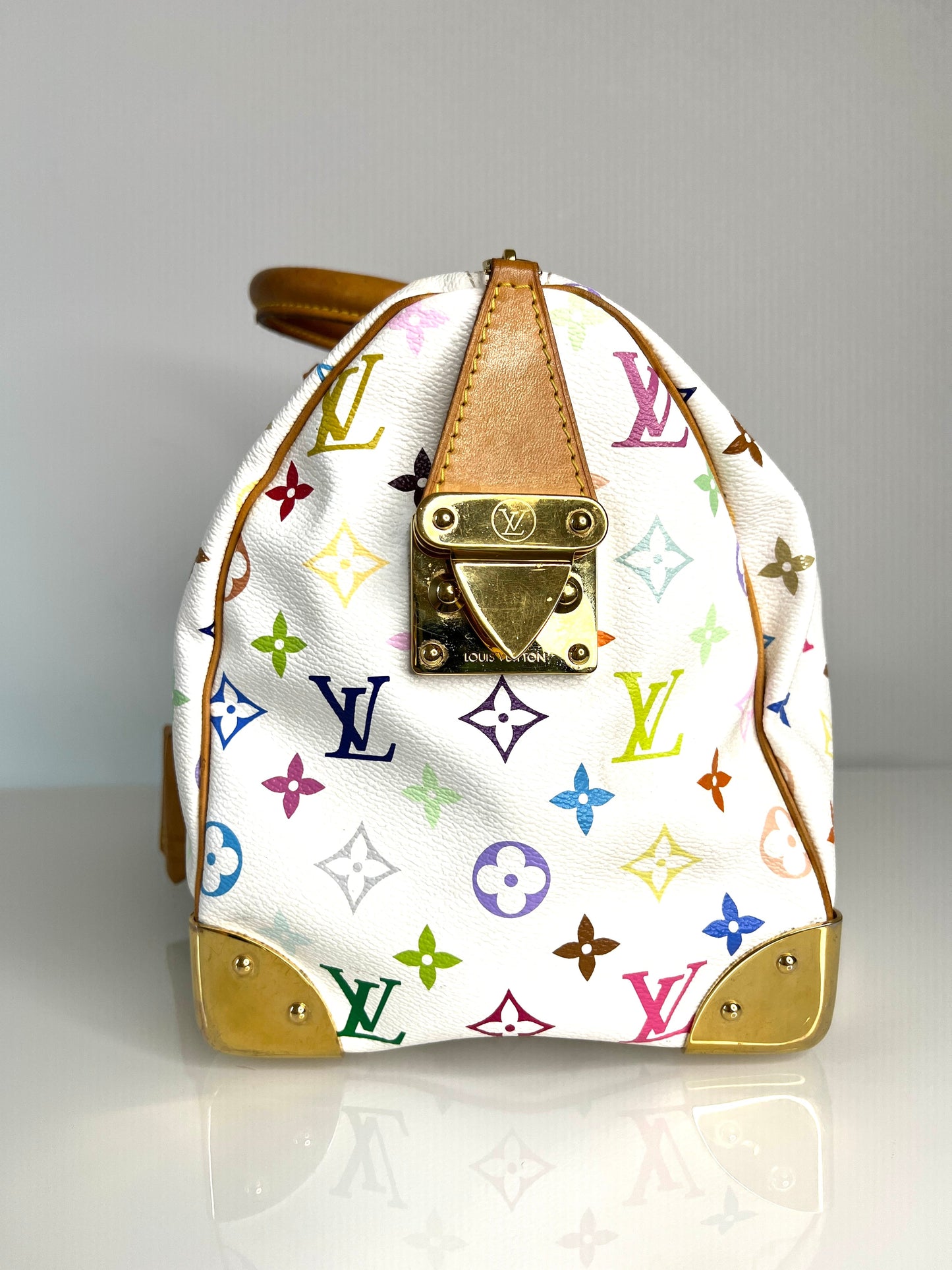 Louis Vuitton Pre-Loved Speedy 30 Multicolour Monogram White Handbag