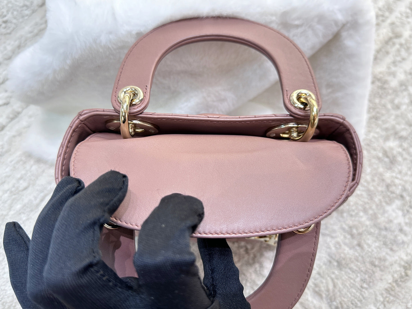 Mini Lady Dior Bag Blush Cannage Lambskin