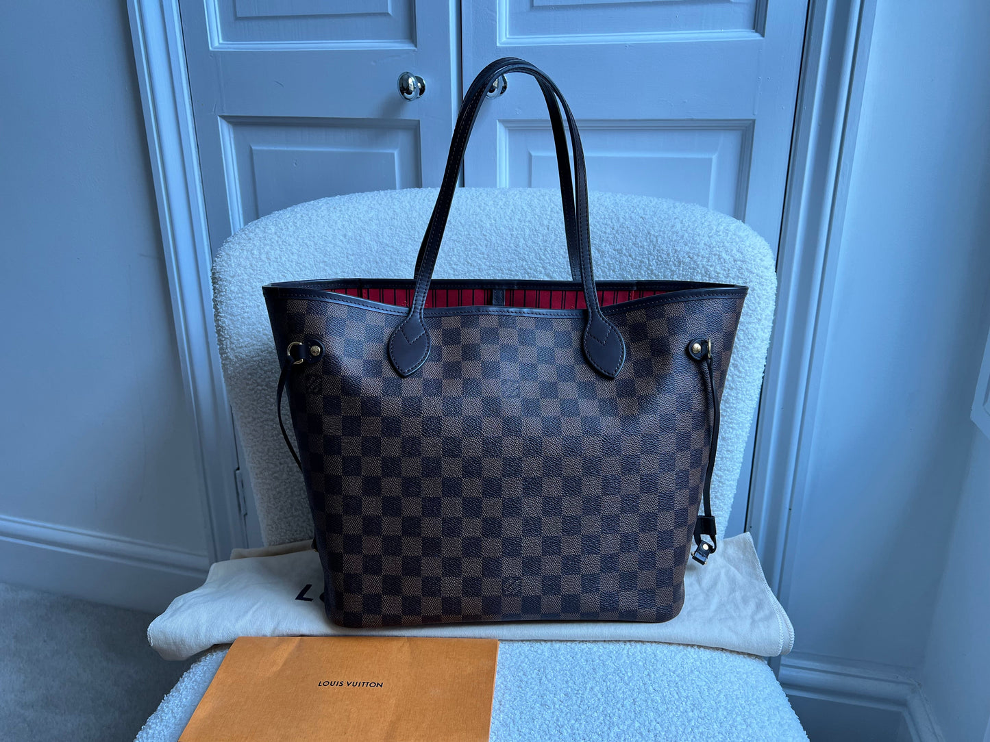 Louis Vuitton Neverfull MM Damier Ebene Rose Ballerine (RRP £1430)