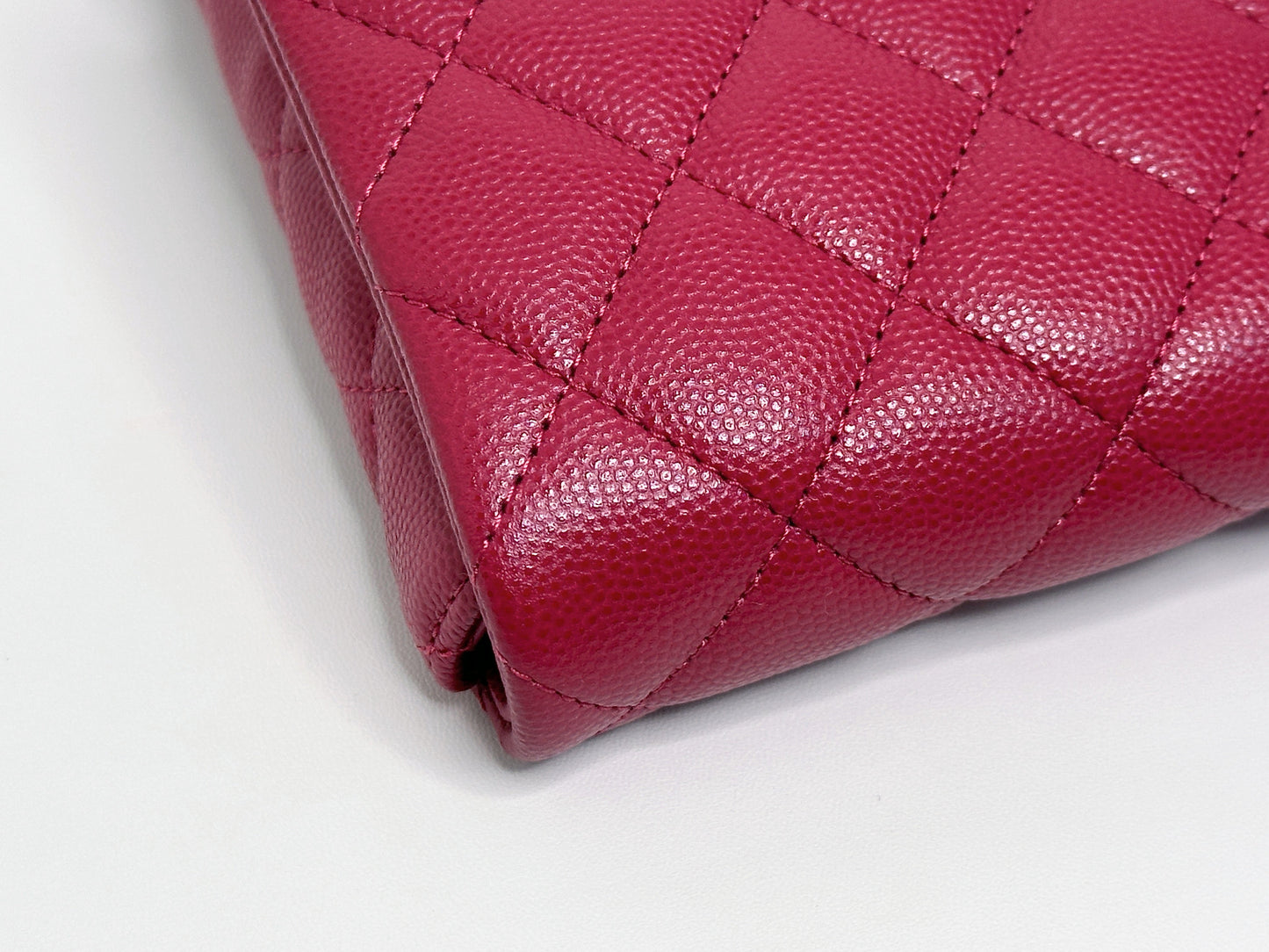 Chanel Flap Clutch Bag Red Caviar SHW 2645 holo card