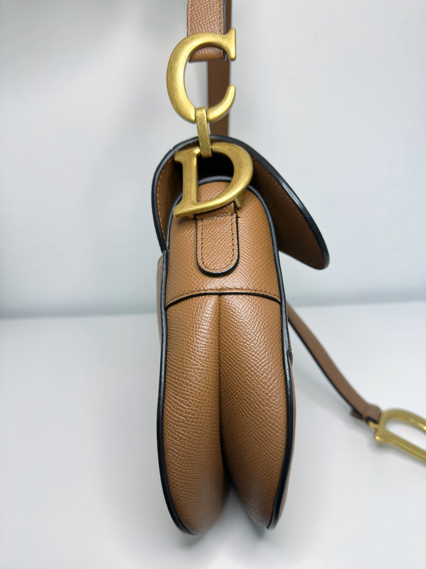 Christian Dior Saddle Bag with Strap Golden Saddle Grained Calfskin 2022 year