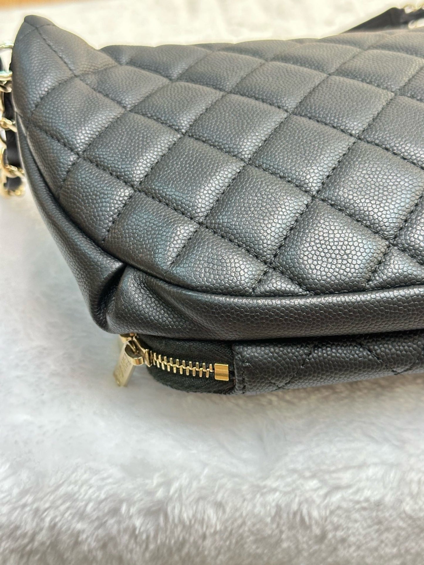 Chanel Black Quilted Caviar Leather Business Affinity Waist Belt Bag (not have card)