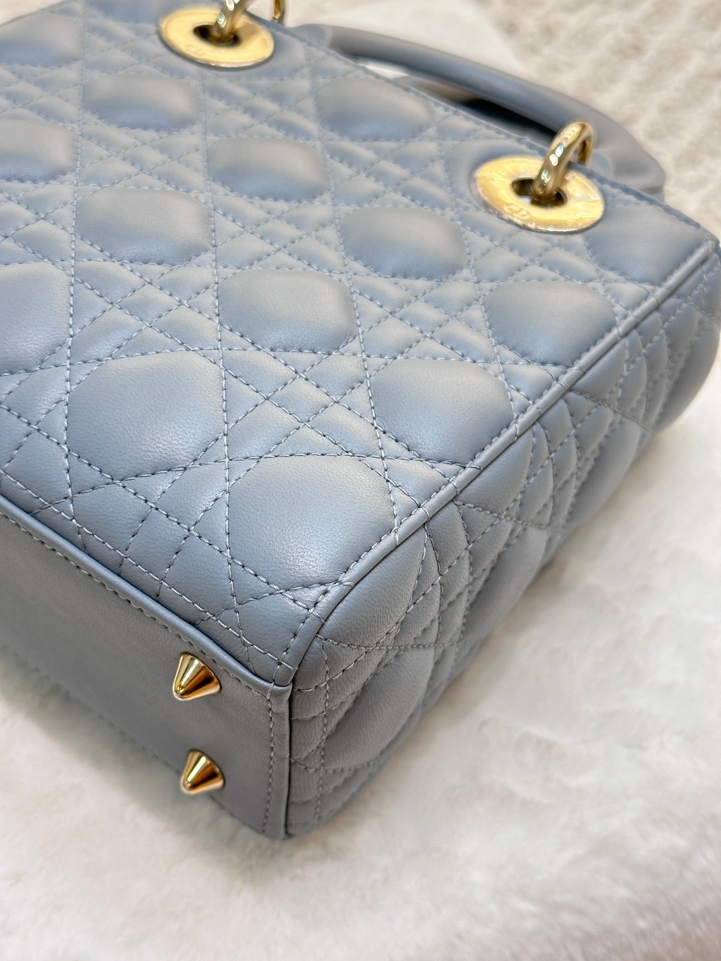 Small Lady Dior My ABC Dior Cannage Lambskin Sky Blue