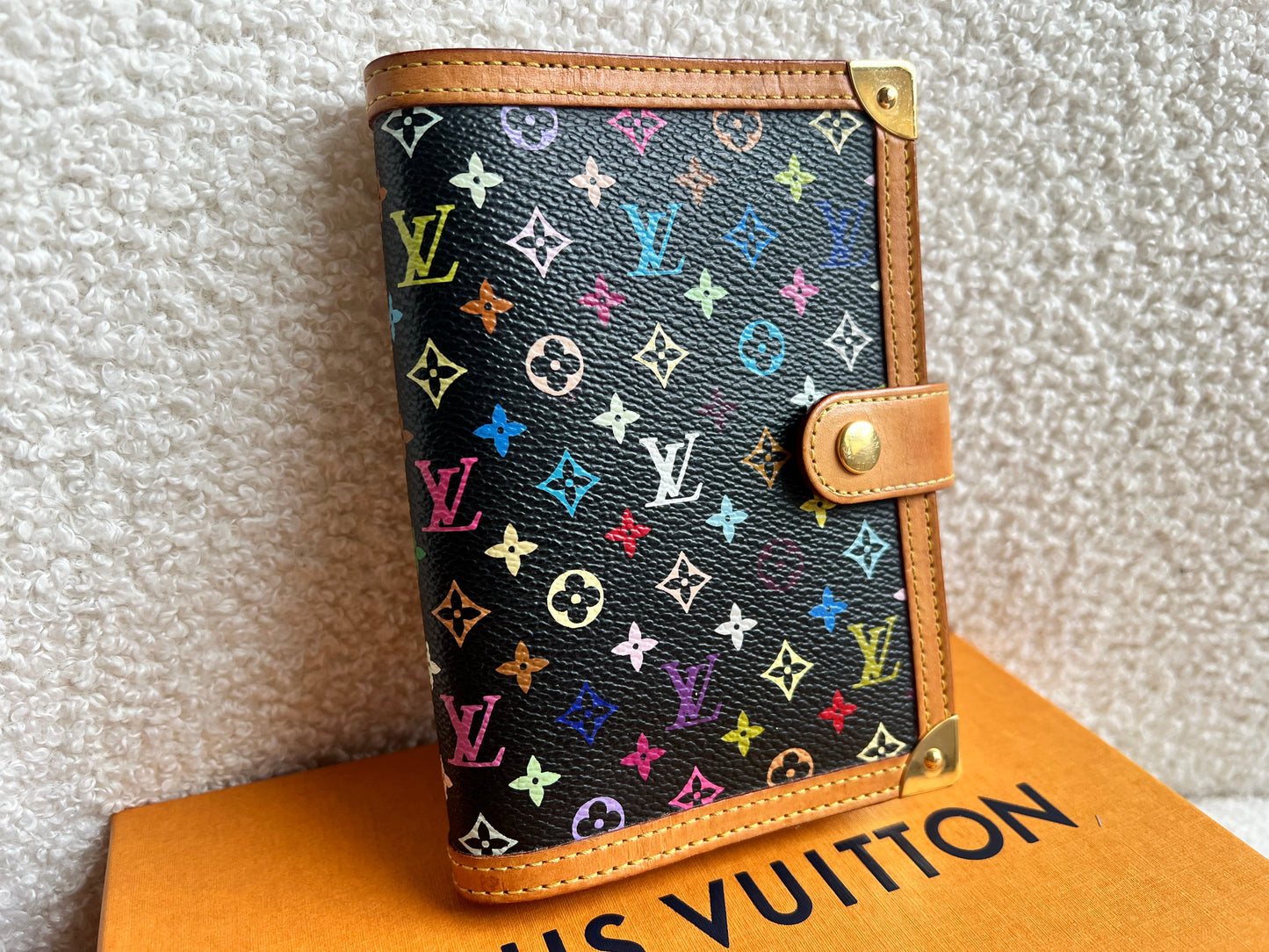 Louis Vuitton Black Multicolore Agenda PM with 2025 inserts