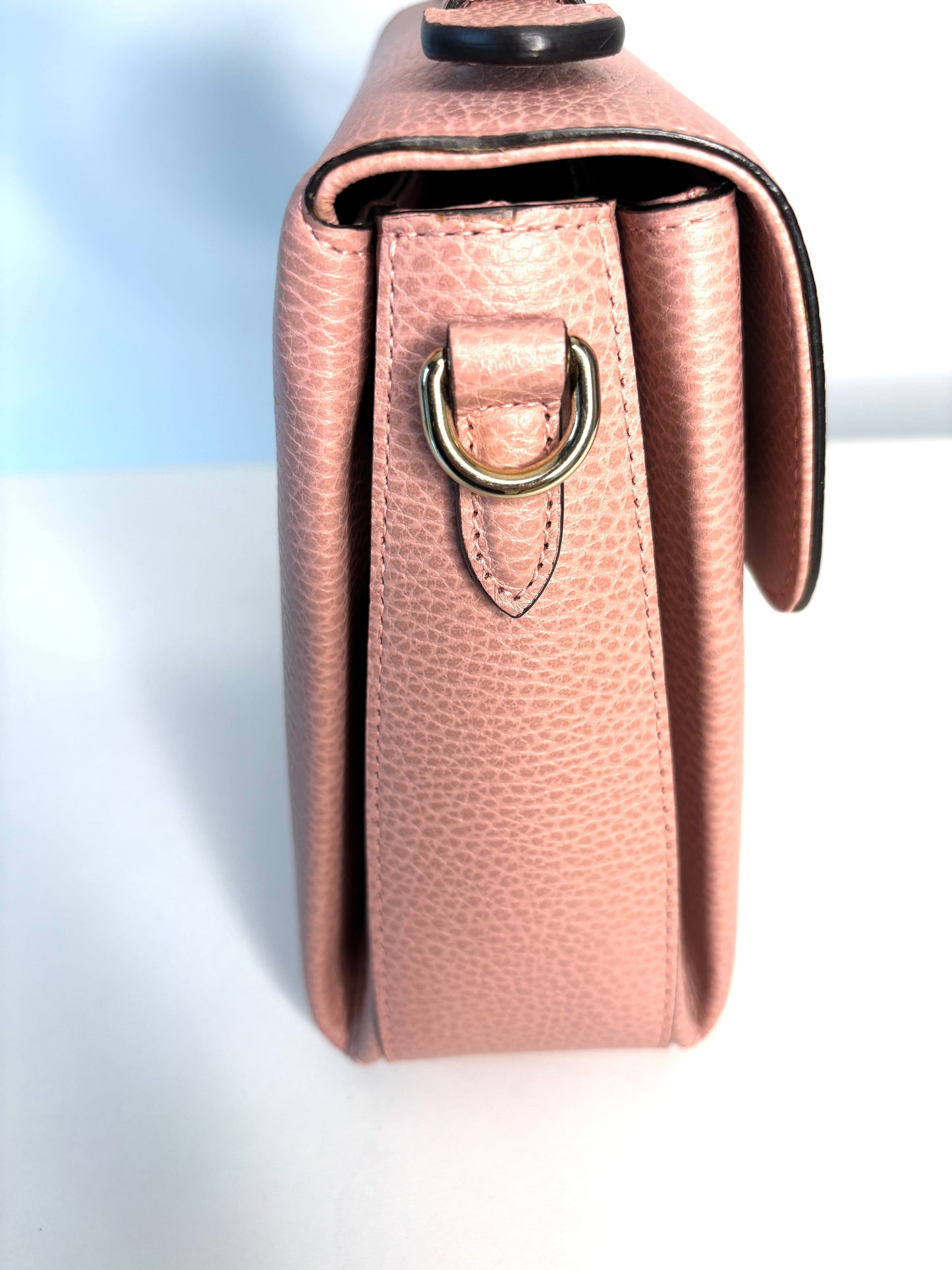 Gucci Interlocking G Top Handle Pink Leather Shoulder Bag - Preloved