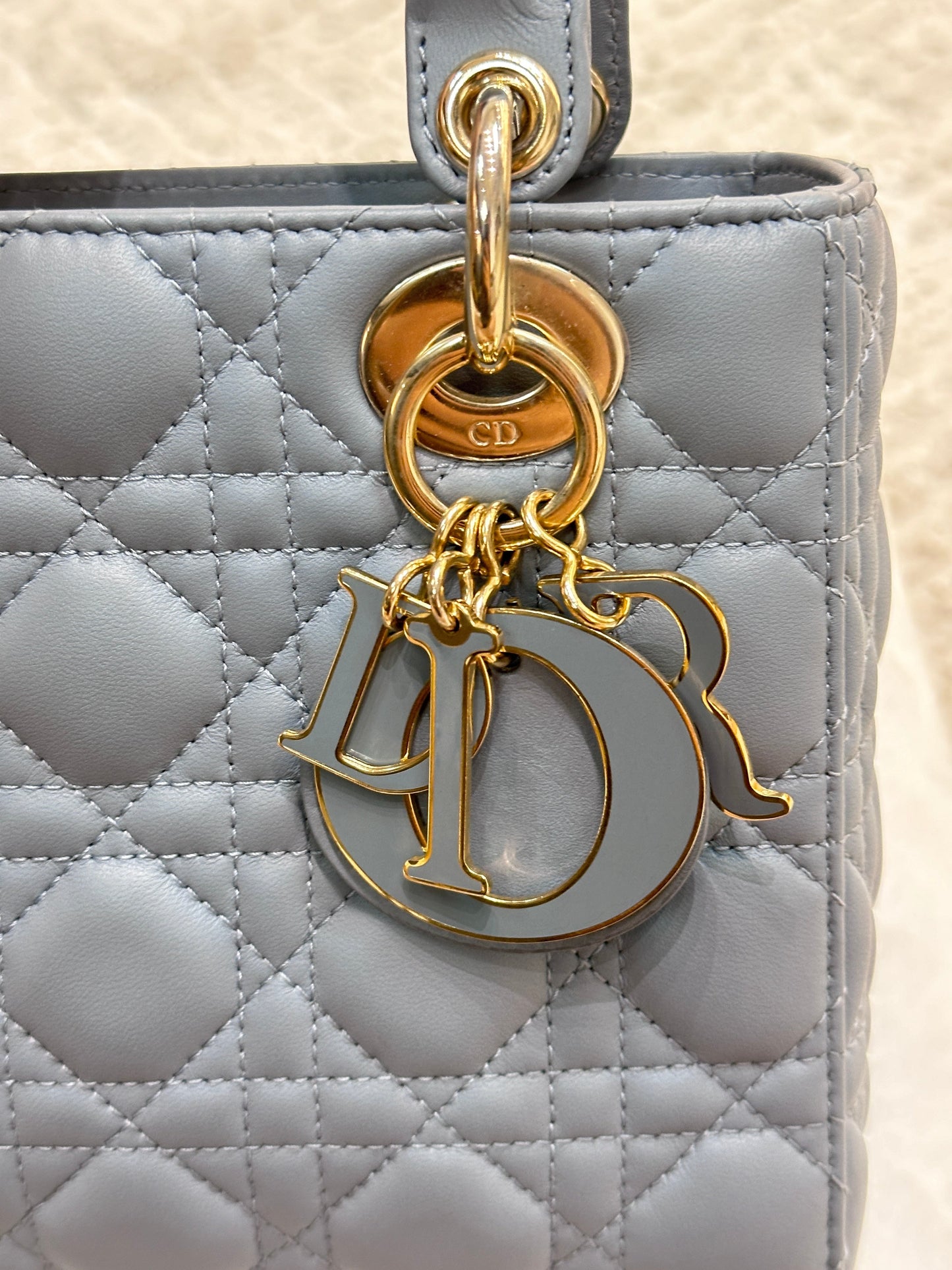 Small Lady Dior My ABC Dior Cannage Lambskin Sky Blue