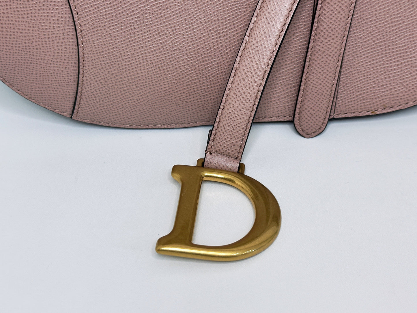 Christian Dior Saddle Bag with Strap Golden Saddle Nude Brush Grained Calfskin 2023 year
