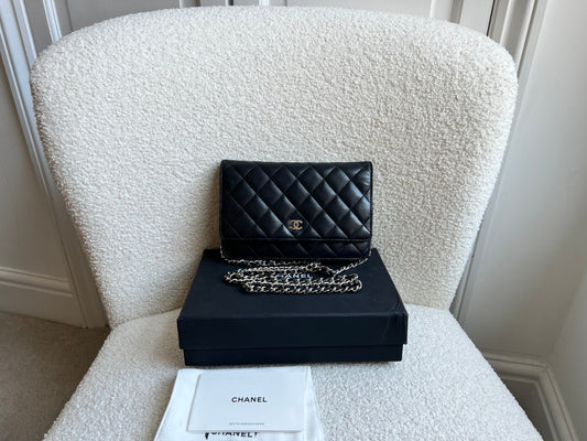 Chanel Wallet on Chain in Black Lambskin Silver Hardware (RRP £2,820)