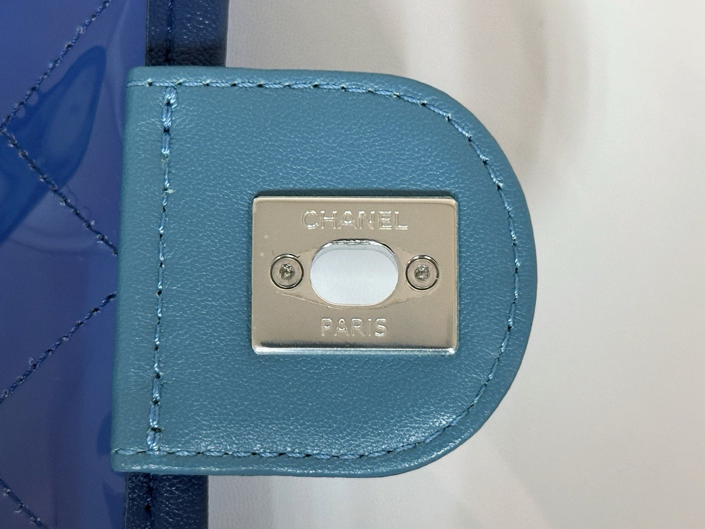 Chanel Blue Coco Splash PVC Small Flap Bag holo 2569