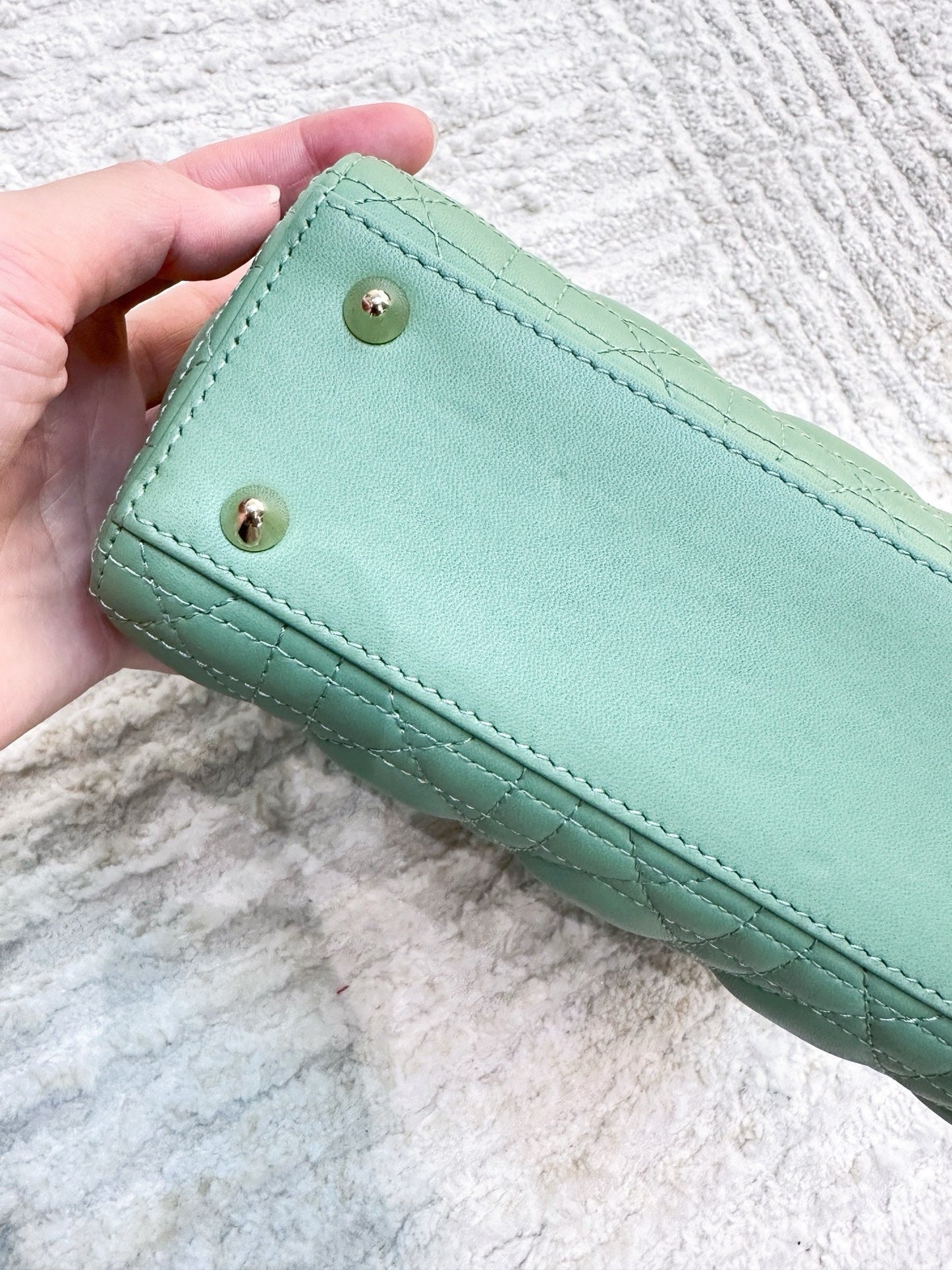 Small Lady Dior My ABCDior Bag Green Cannage Lambskin