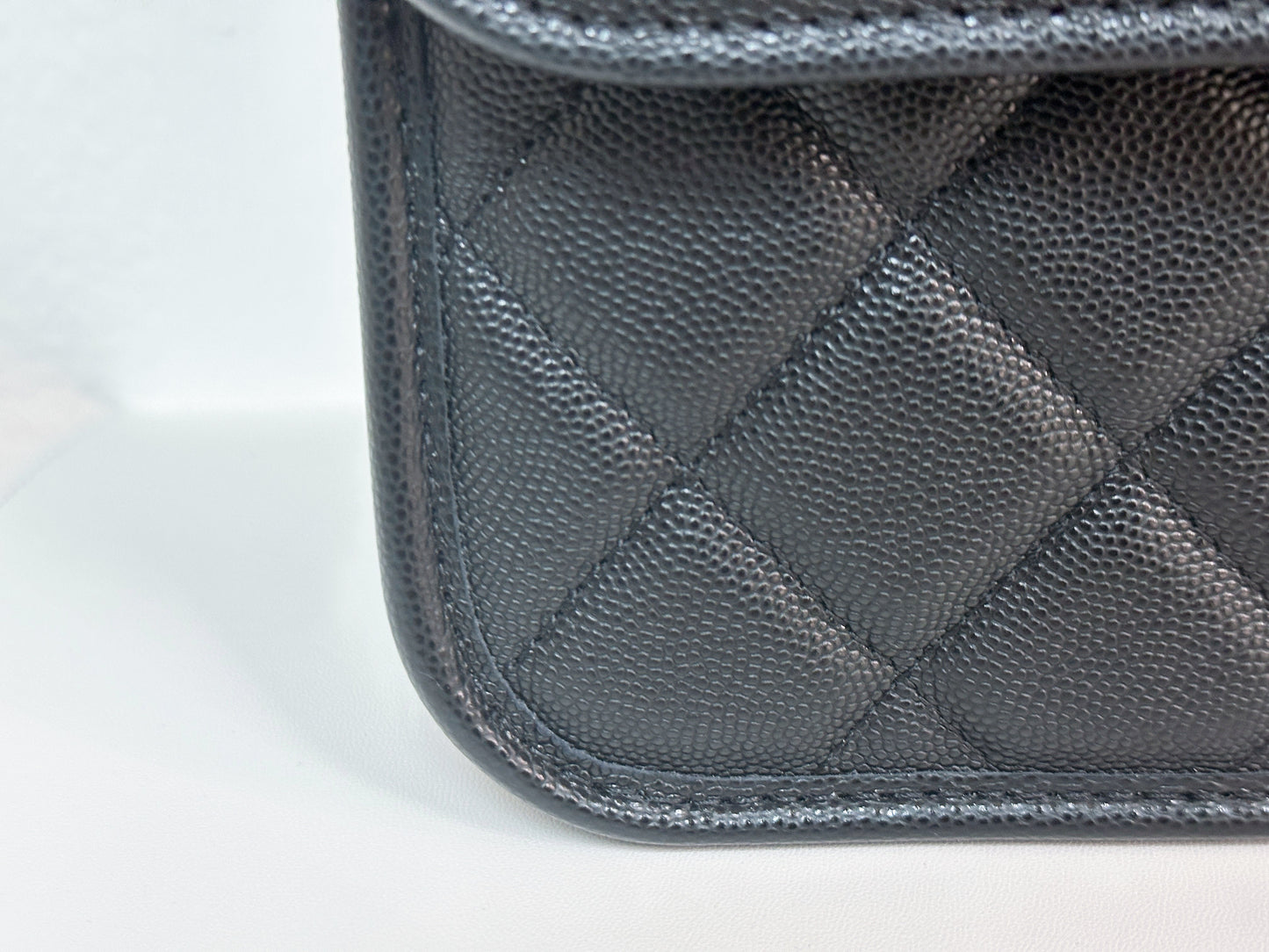 Chanel Caviar Quilted 22k Large School Memory Top Handle Flap Black microchip T076