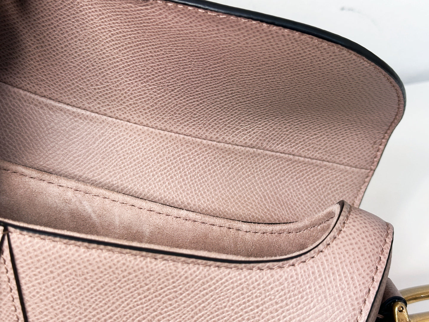 Christian Dior Saddle Bag with Strap Golden Saddle Nude Brush Grained Calfskin 2023 year