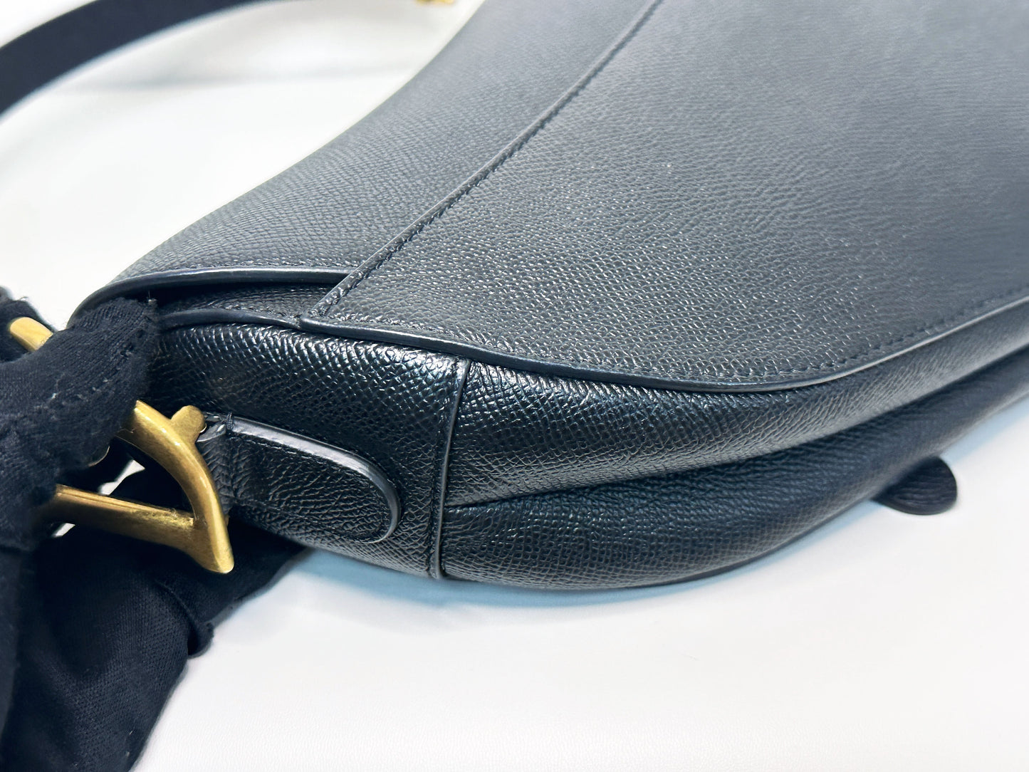 Christian Dior Saddle Bag with Strap Golden Saddle Black Calfskin 2022 year