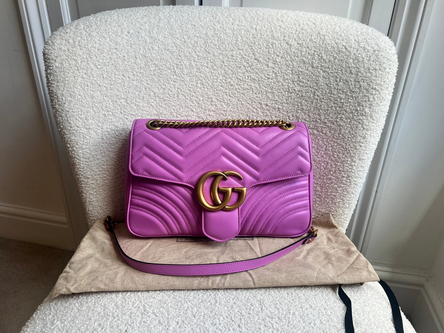 Gucci GG Pink Medium Marmont Small Shoulder Bag (RRP £2,230)