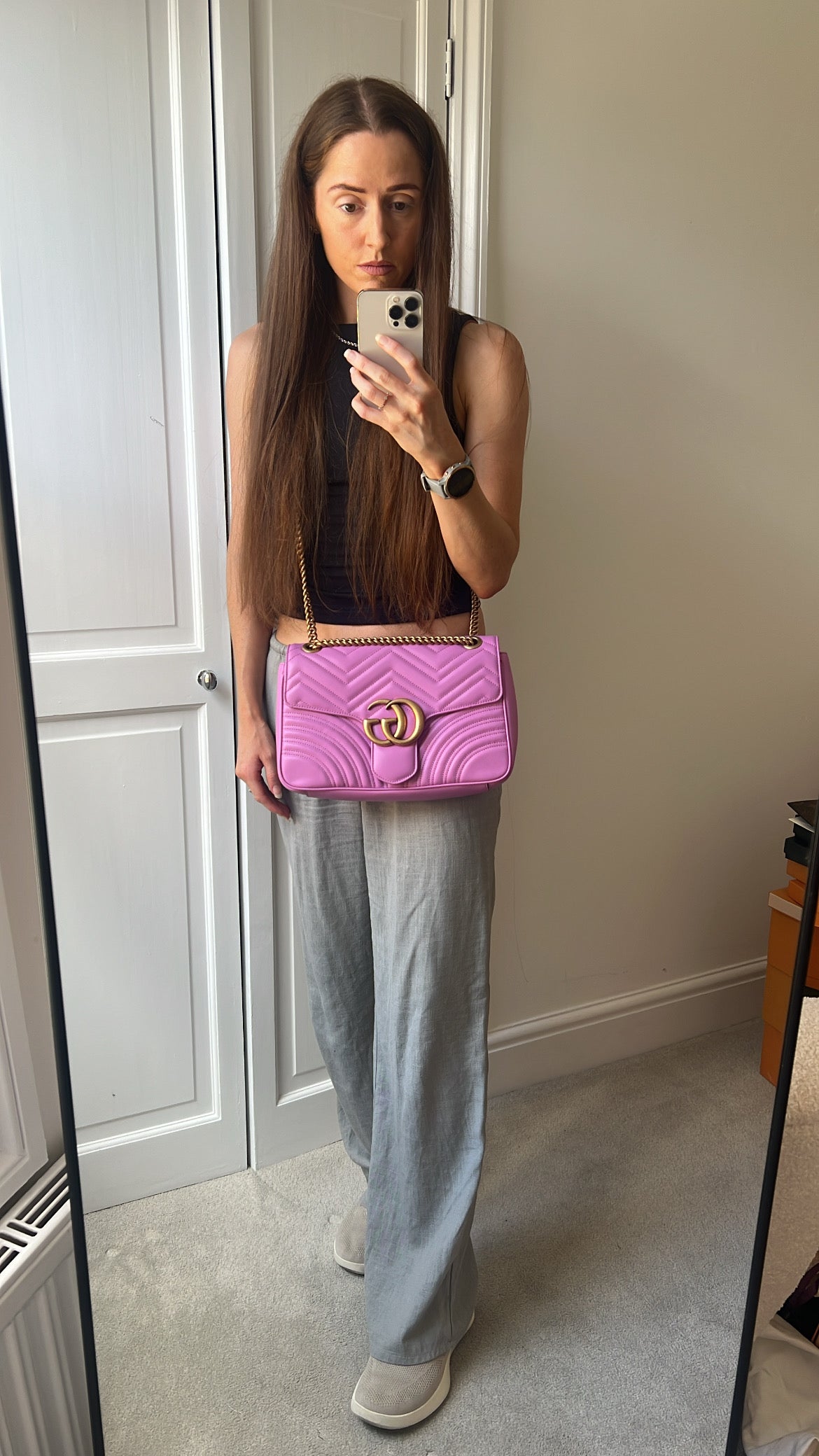 Gucci GG Pink Medium Marmont Small Shoulder Bag (RRP £2,230)