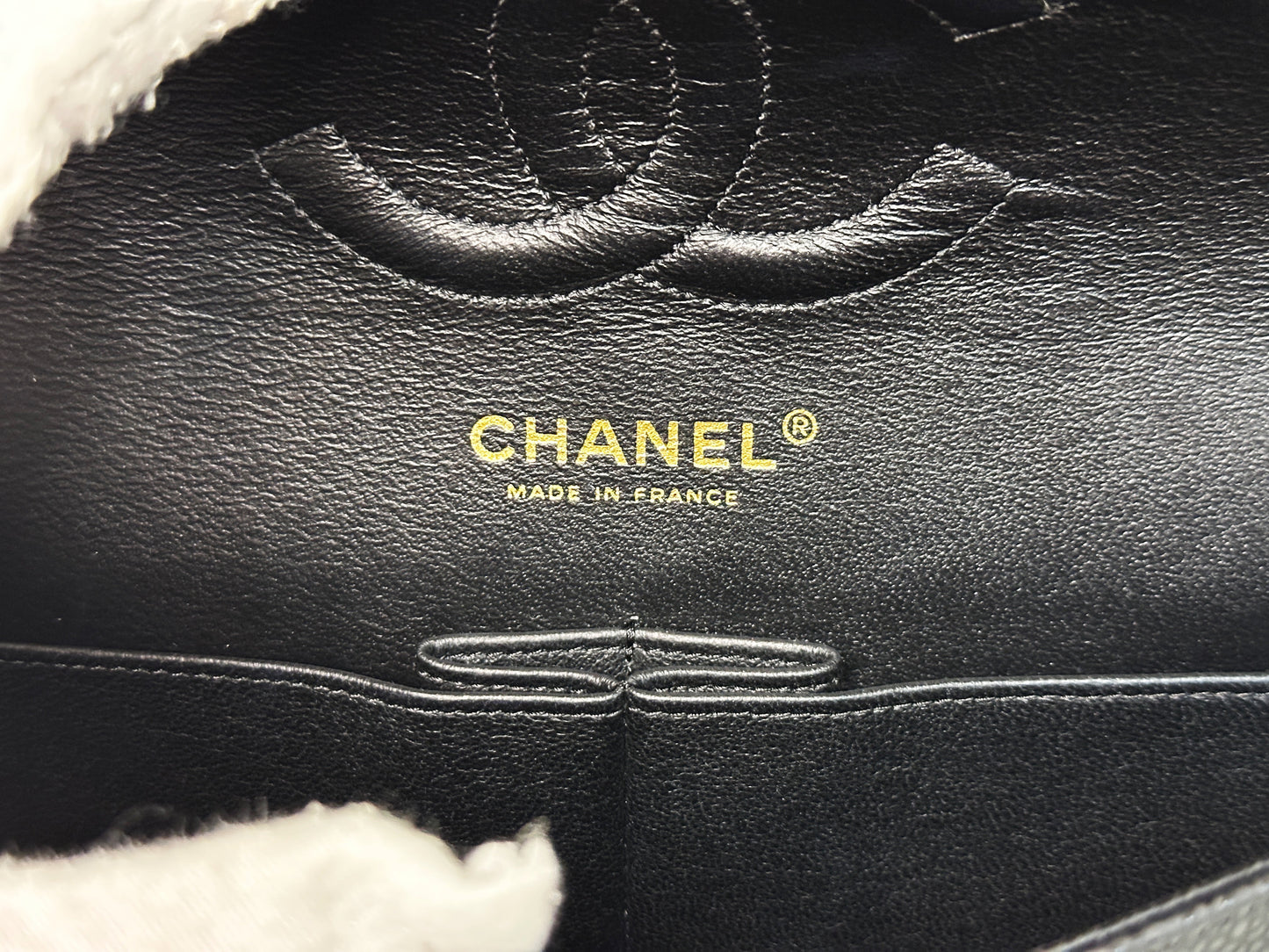 CHANEL Classic Double Flap Medium Shoulder Bag Black Caviar 24k GHW 1125 holo card