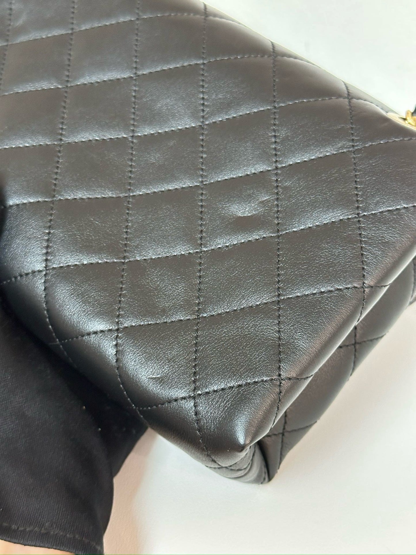 Chanel Calfskin Quilted Small Enchained Flap Black 2955 holo card