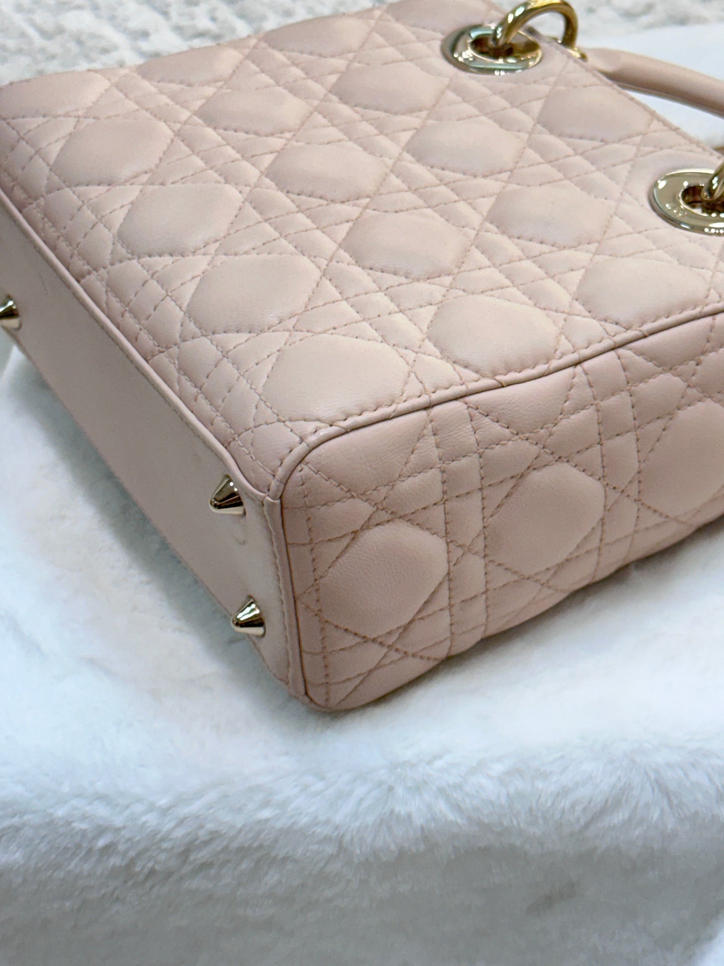 Small Lady Dior My ABC Dior Cannage Lambskin Pink