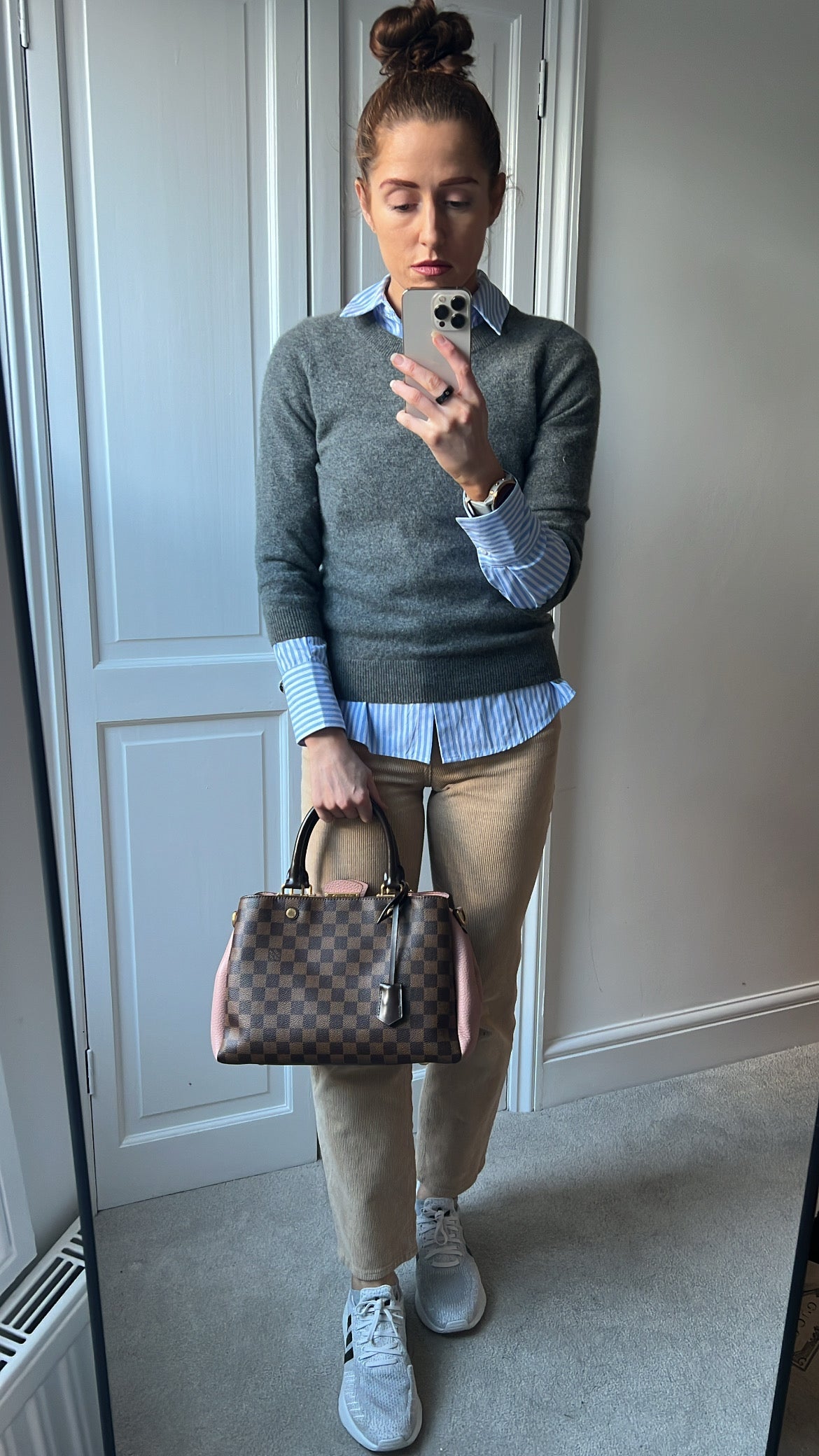 Louis Vuitton Brittany Tote in Damier Ebene and Rose Poudre (RRP £1660)