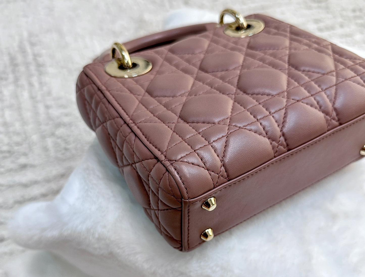 Mini Lady Dior Bag Blush Cannage Lambskin