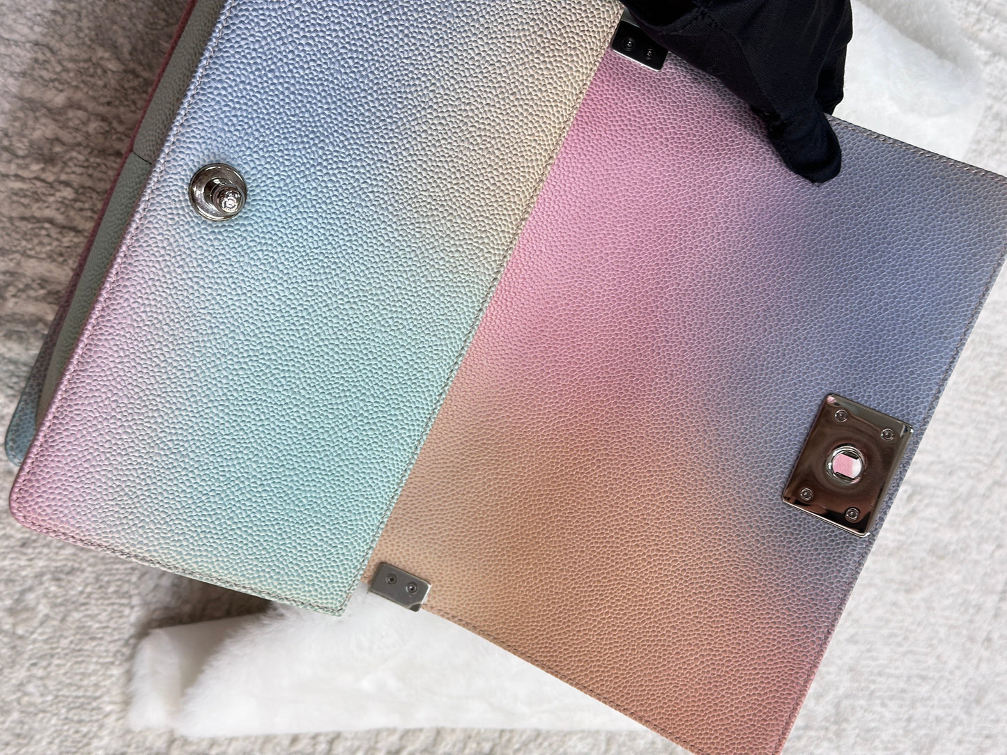 Chanel Rainbow Qulited Caviar LeBoy Bag Medium