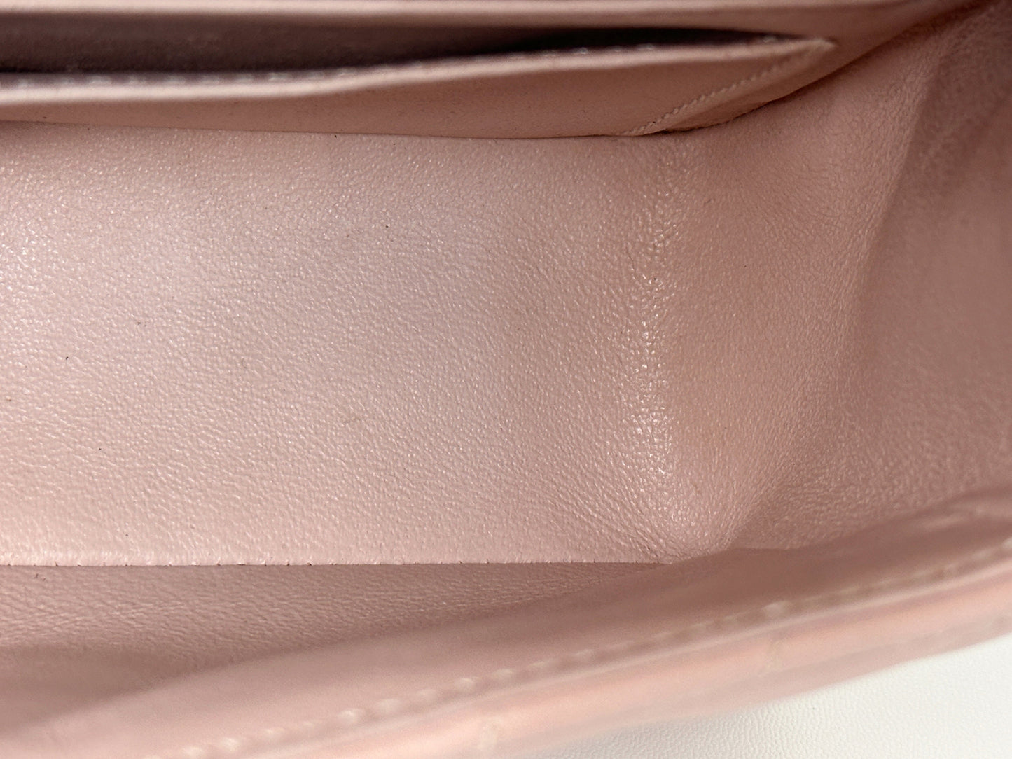 Chanel Classic Mini Rectangular 17C Light Pink Chevron Calfskin with brushed gold hardware ⁣⁣2383 holo card