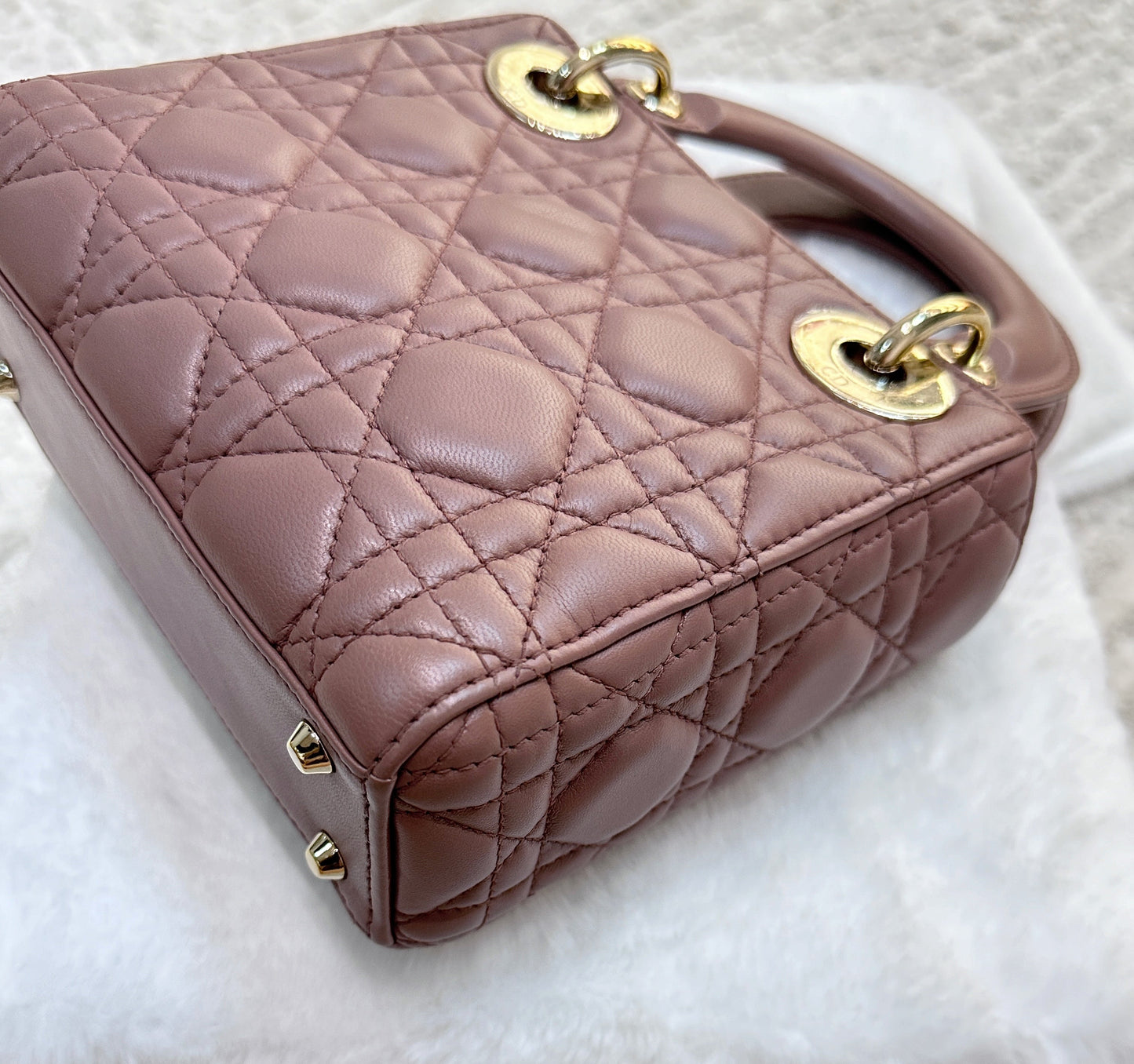 Mini Lady Dior Bag Blush Cannage Lambskin