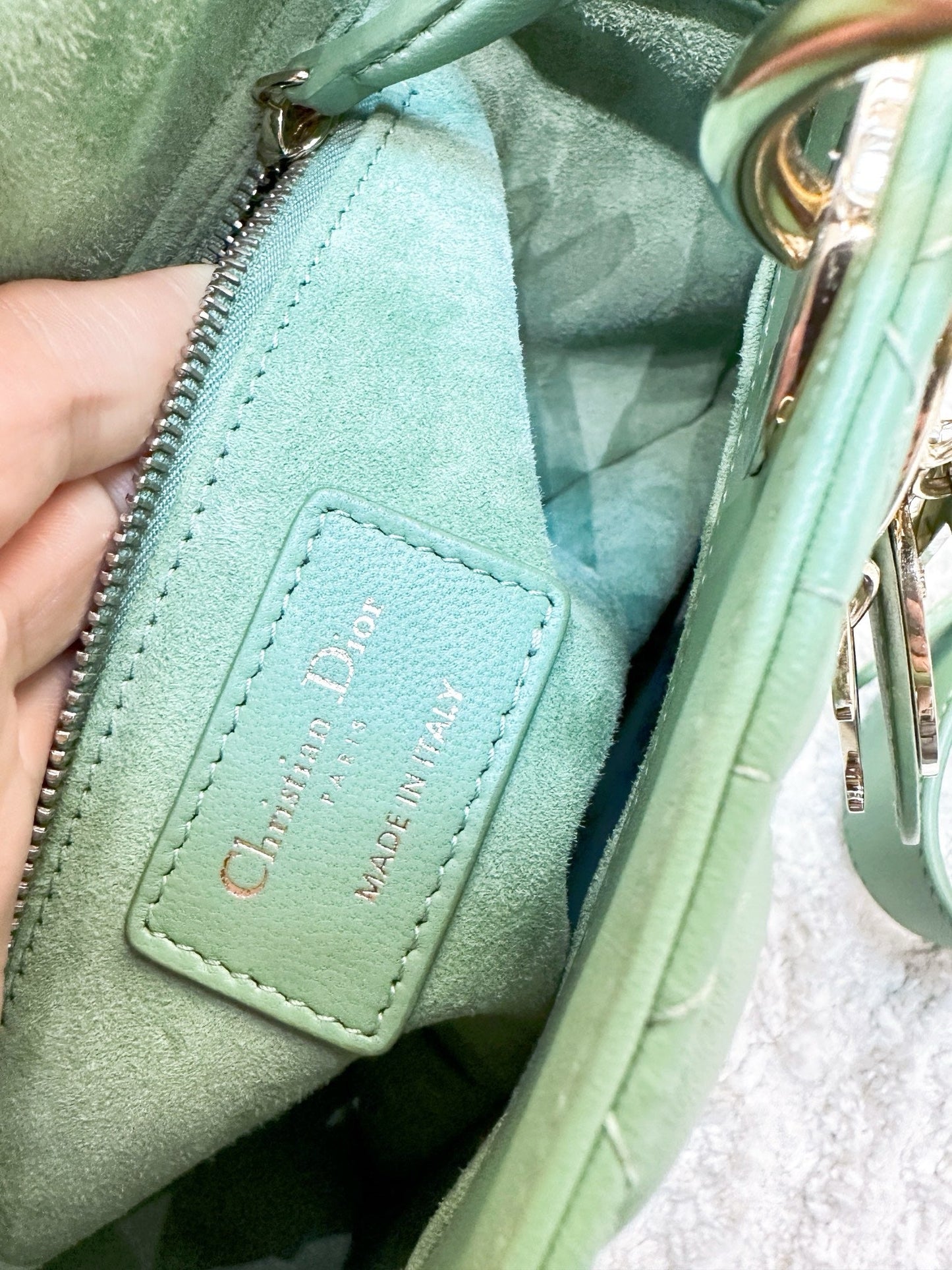 Small Lady Dior My ABCDior Bag Green Cannage Lambskin