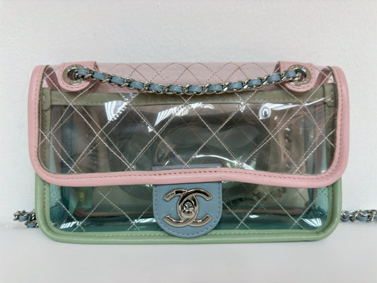 Chanel Coco Splash PVC Mini Flap Bag Pink/Blue/Green 2576 holo