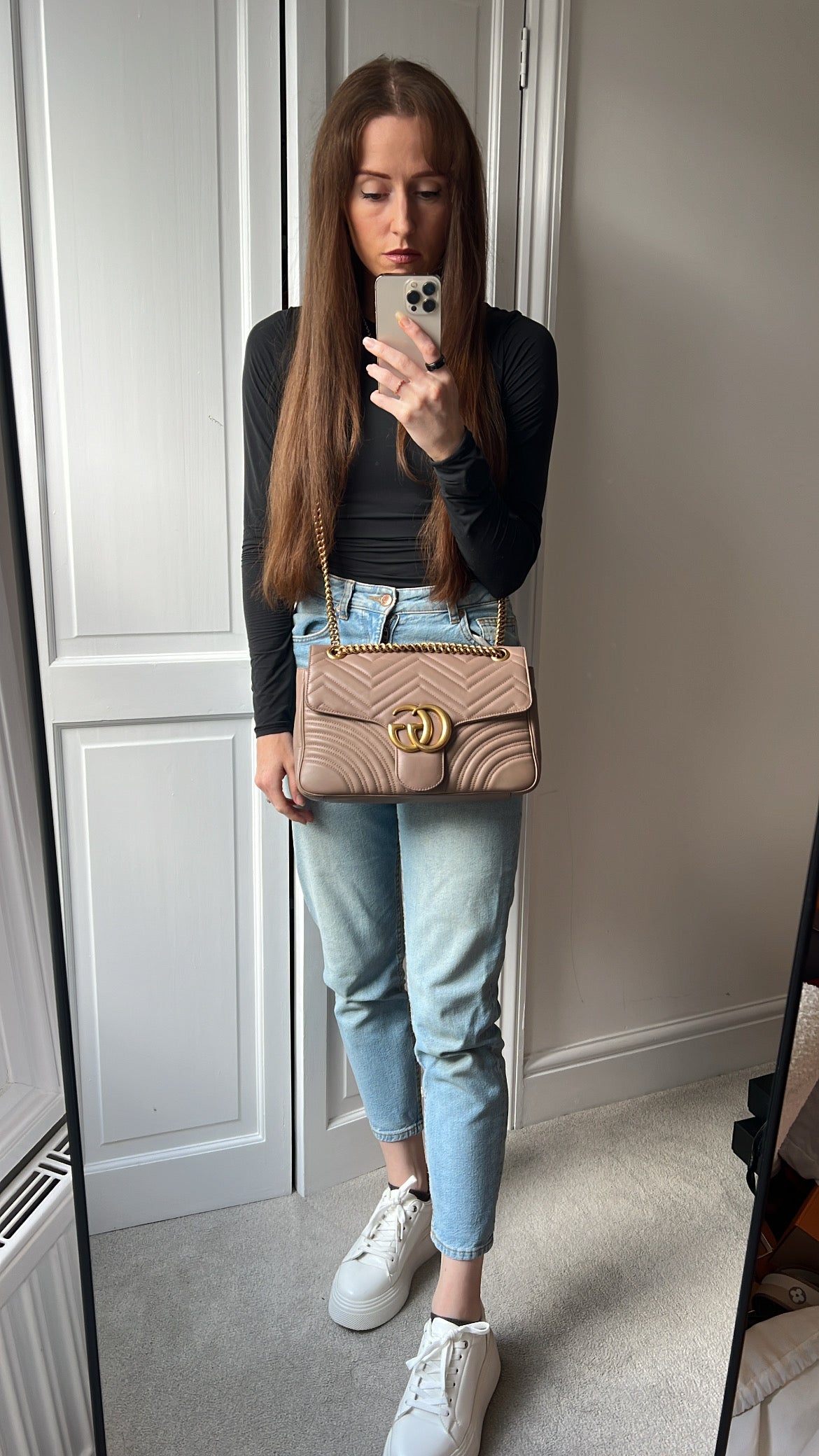 Gucci GG Dusty Pink Marmont Medium Shoulder Bag (RRP £2,070)