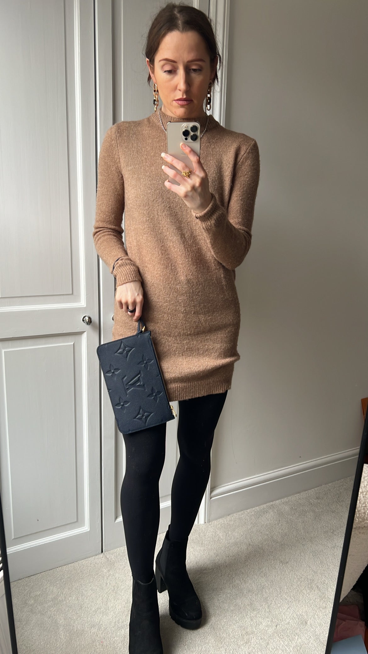 Louis Vuitton Pouch (from Neverfull) Navy Blue Empreinte