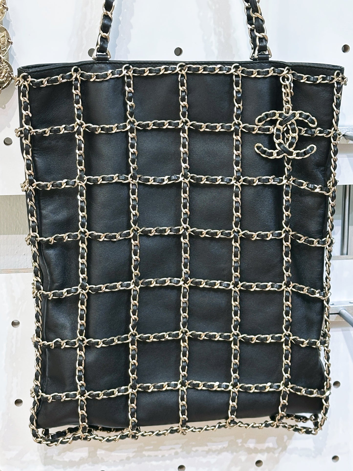 Chanel CC Lambskin Shopping Tote with Chain GHW 2875 holo card