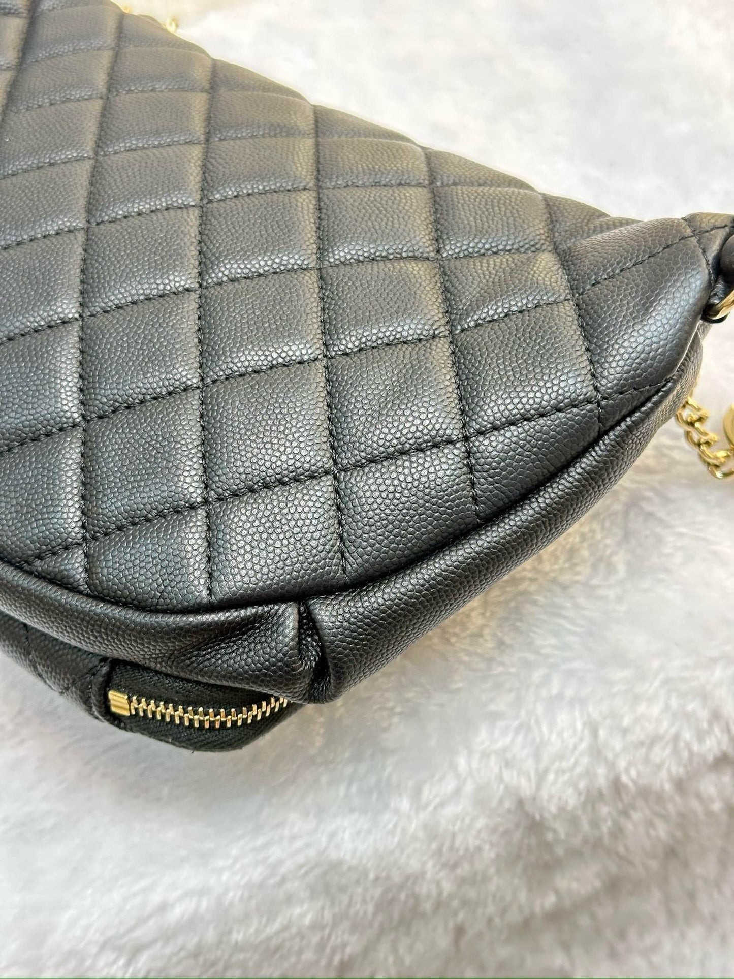 Chanel Black Quilted Caviar Leather Business Affinity Waist Belt Bag (not have card)