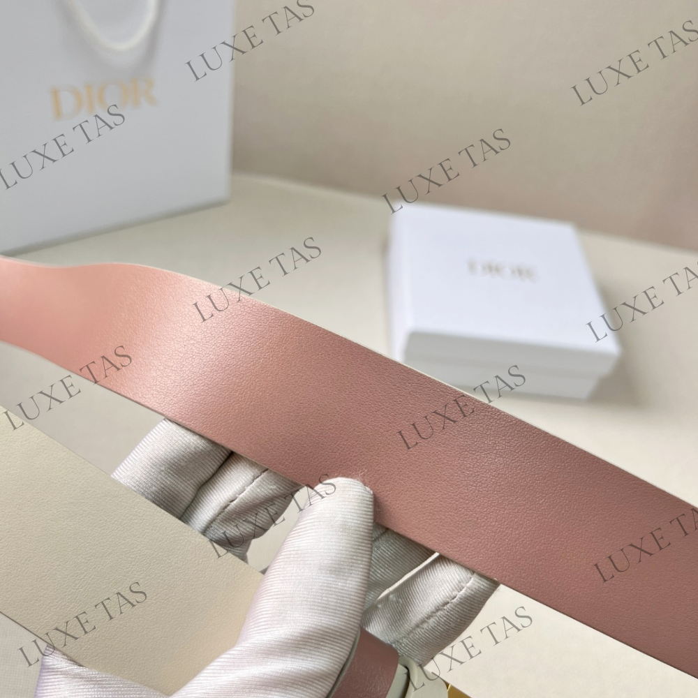 35mm Dusty Ivory and Heritage Pink 30 Montaigne Reversible Belt Designer Belts for Women