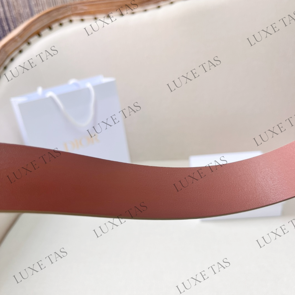 35mm Dusty Ivory and Heritage Pink 30 Montaigne Reversible Belt Designer Belts for Women